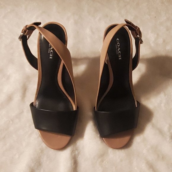 COACH Open Toe Strappy Heels - Size 7.5 - Picture 1 of 10